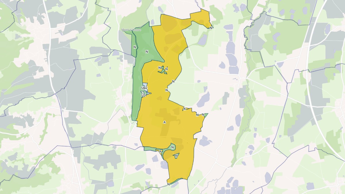 Aperçu cartographique de Saint-Paul-d'Uzore, centré sur la commune
