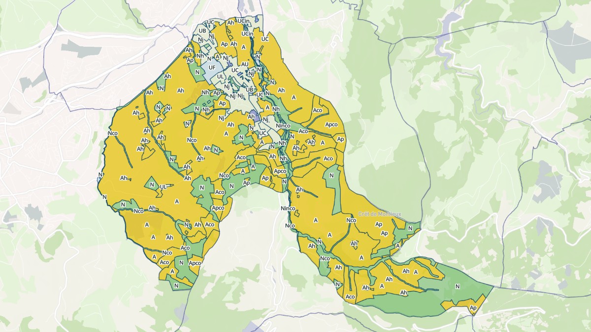 Aperçu cartographique de Saint-Paul-en-Jarez, centré sur la commune