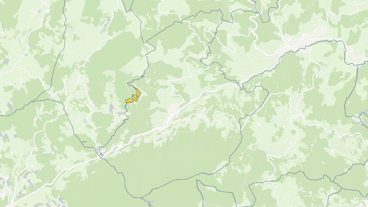 Aperçu cartographique de Saint-Sauveur-en-Rue, centré sur la commune
