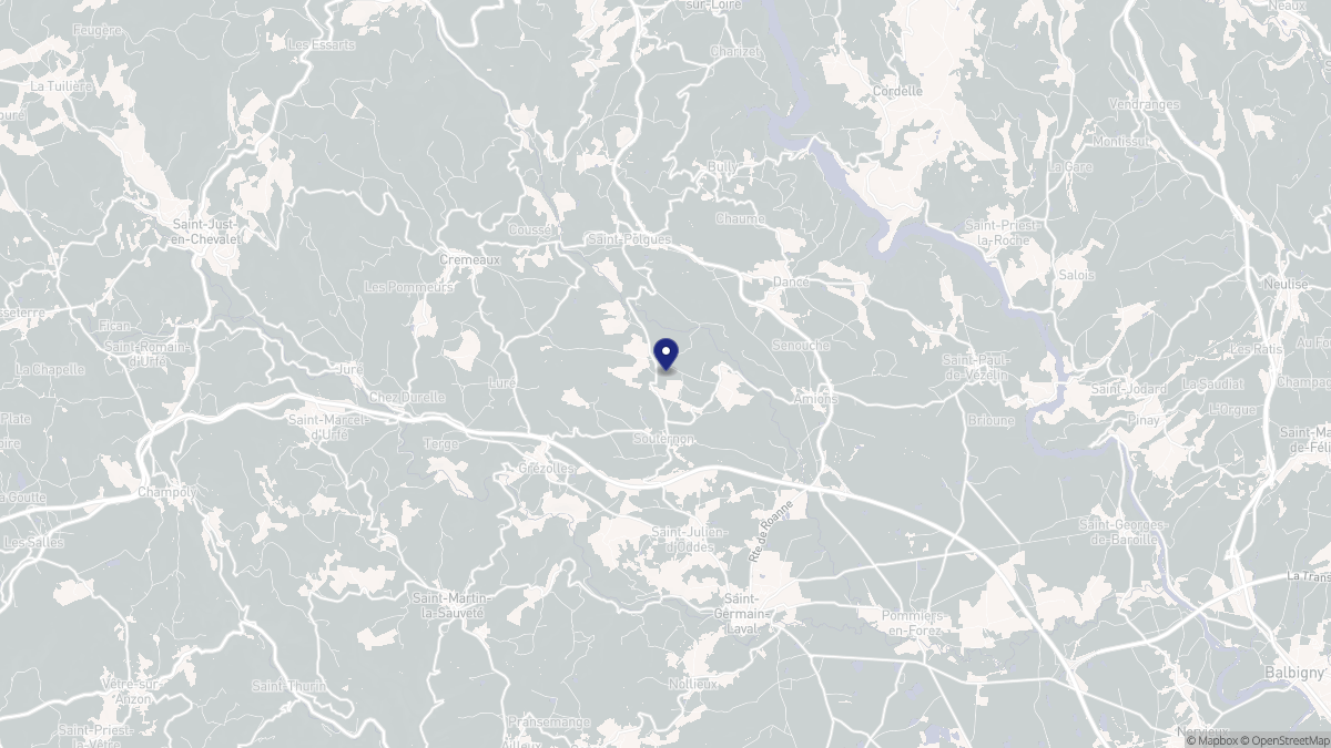 Aperçu cartographique de Souternon, centré sur la commune