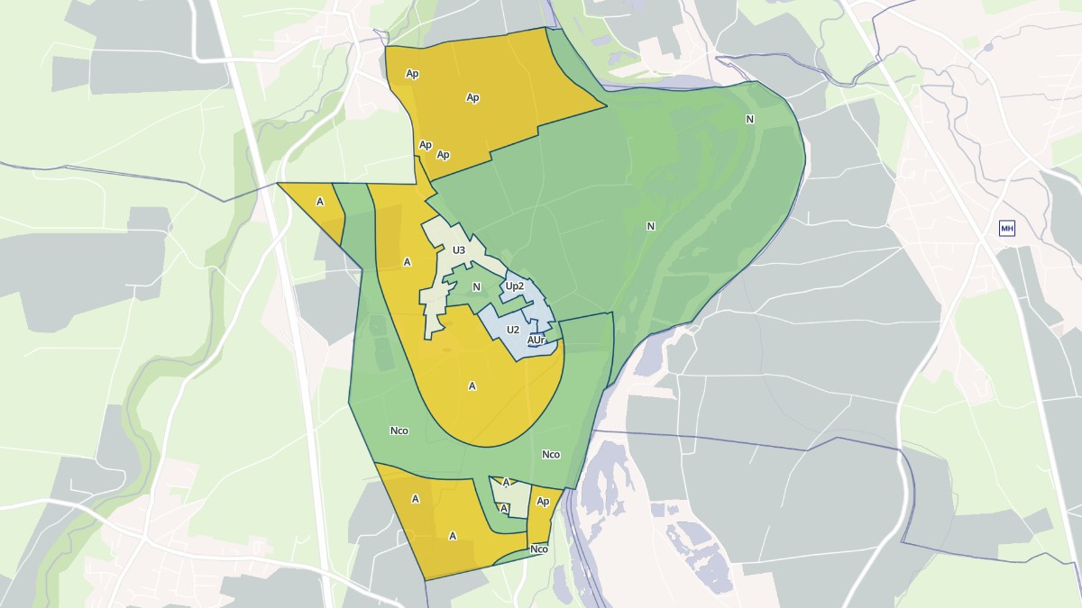 Aperçu cartographique de Unias, centré sur la commune