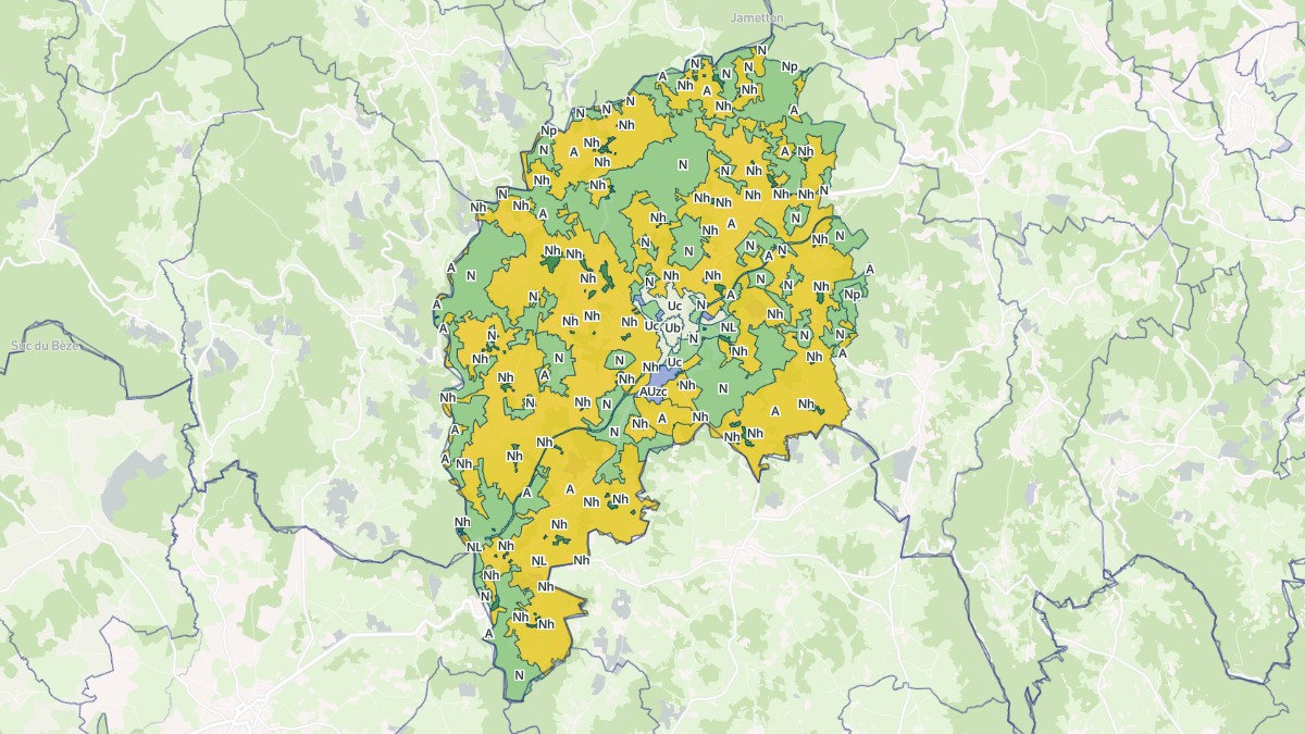 Aperçu cartographique de Usson-en-Forez, centré sur la commune