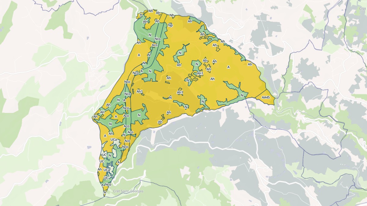 Aperçu cartographique de Valfleury, centré sur la commune