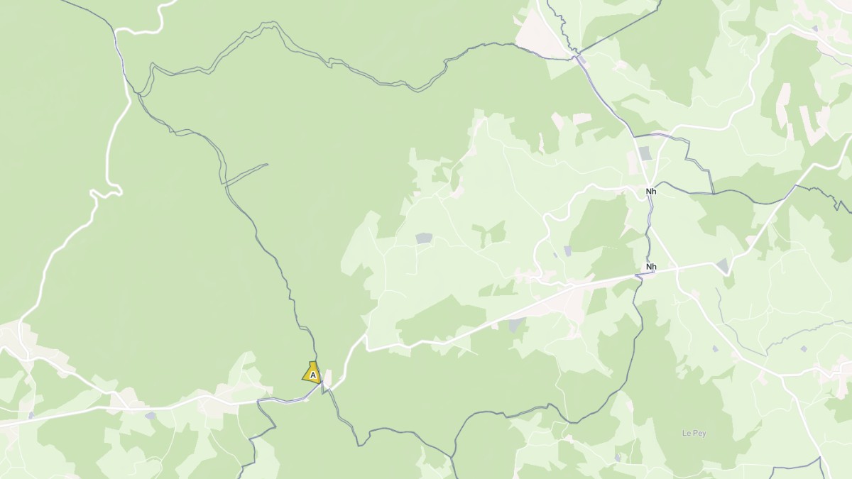 Aperçu cartographique de Chausseterre, centré sur la commune