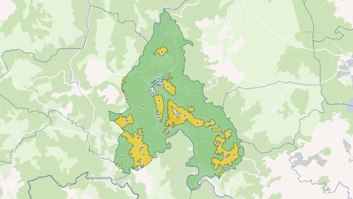 Aperçu cartographique de Alleyras, centré sur la commune