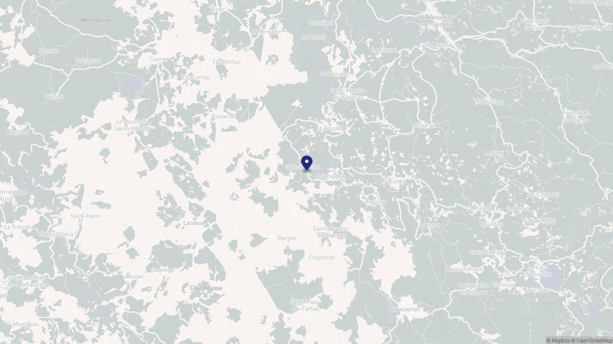 Aperçu cartographique de Arlempdes, centré sur la commune
