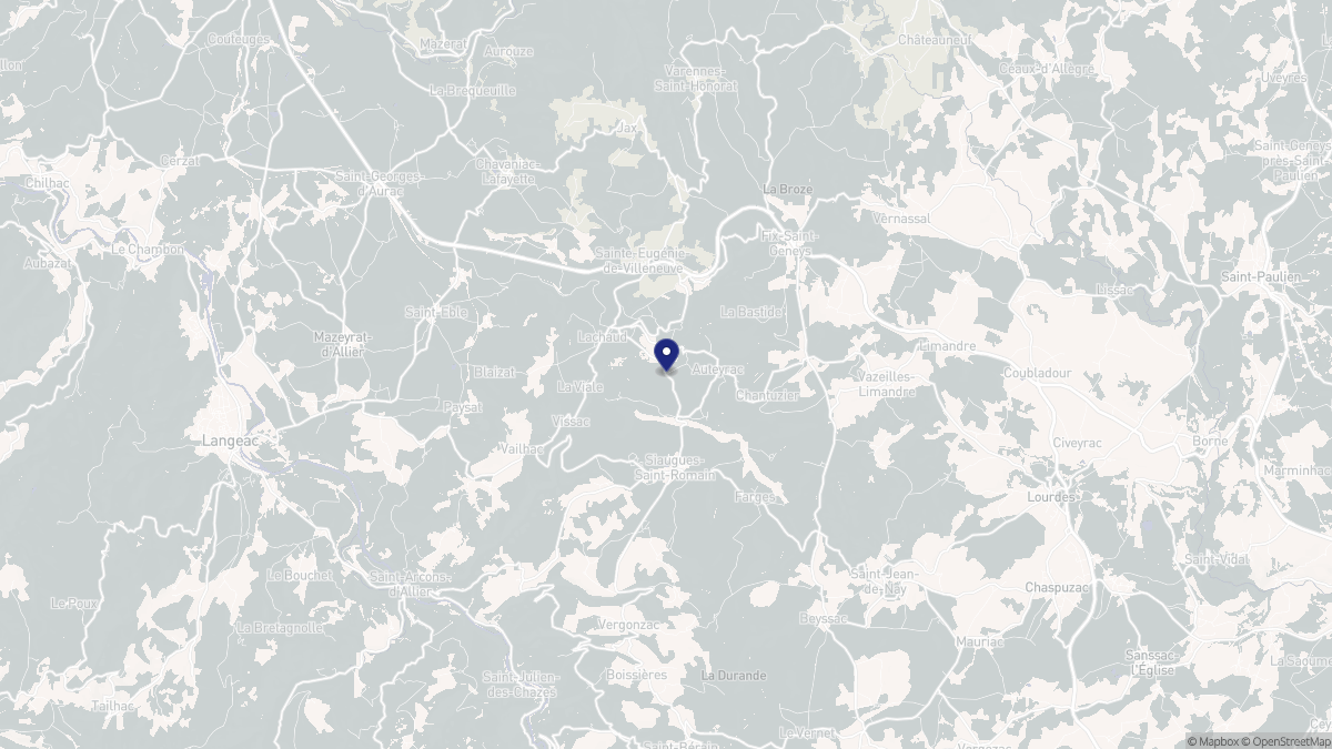 Aperçu cartographique de Vissac-Auteyrac, centré sur la commune