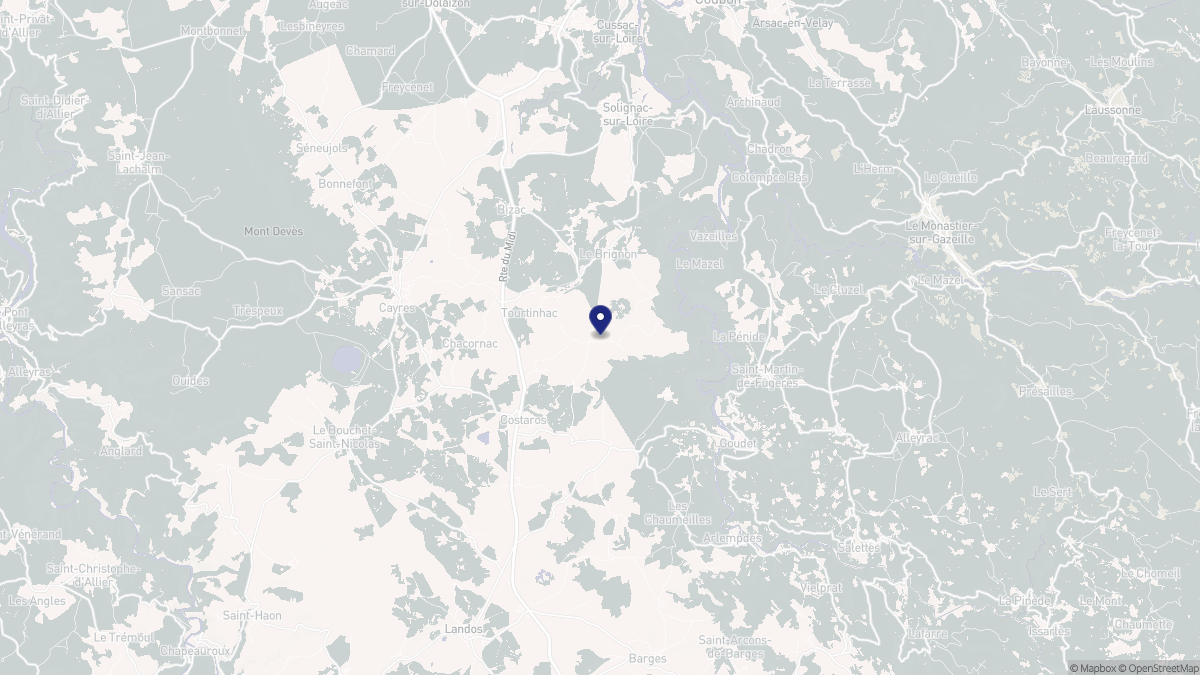 Aperçu cartographique de Le Brignon, centré sur la commune