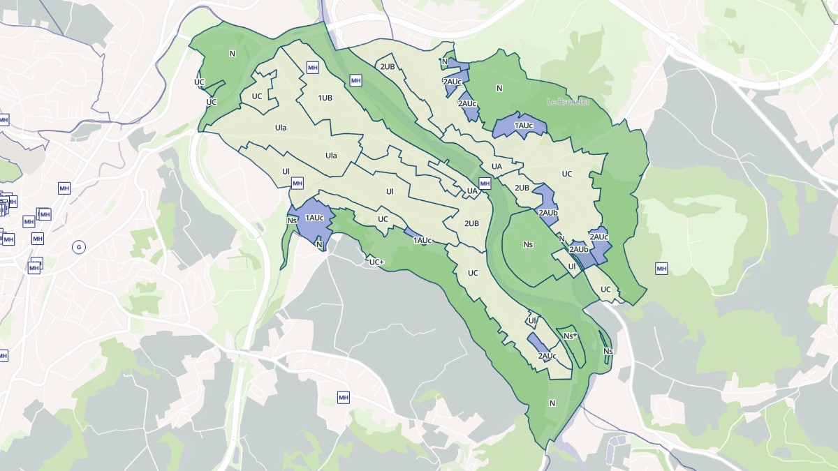 Aperçu cartographique de Brives-Charensac, centré sur la commune