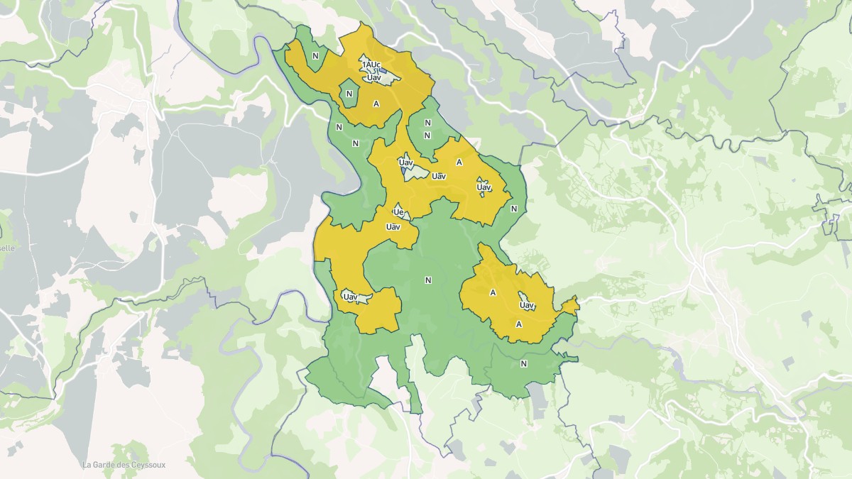 Aperçu cartographique de Chadron, centré sur la commune