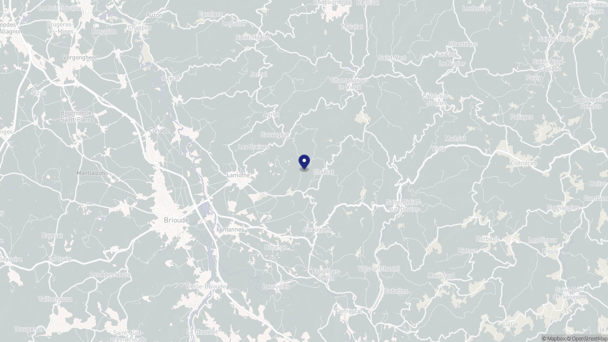 Aperçu cartographique de Chaniat, centré sur la commune