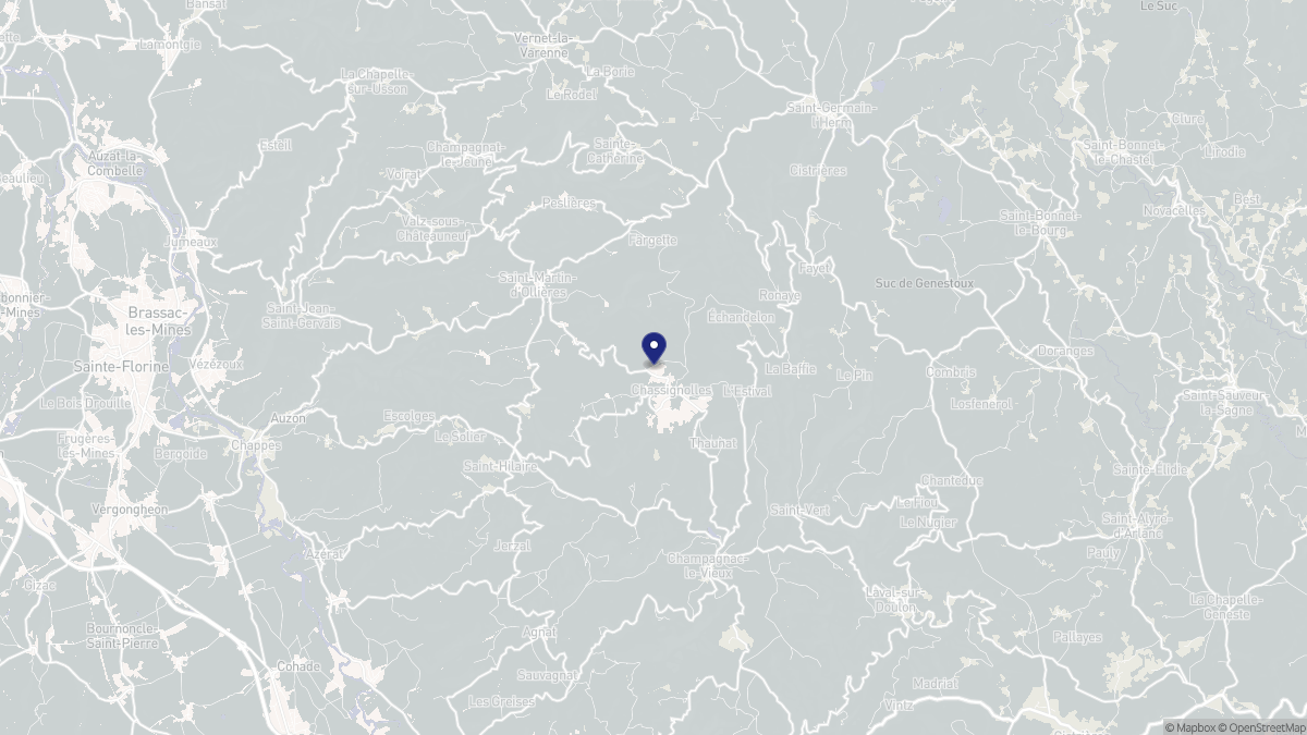 Aperçu cartographique de Chassignolles, centré sur la commune