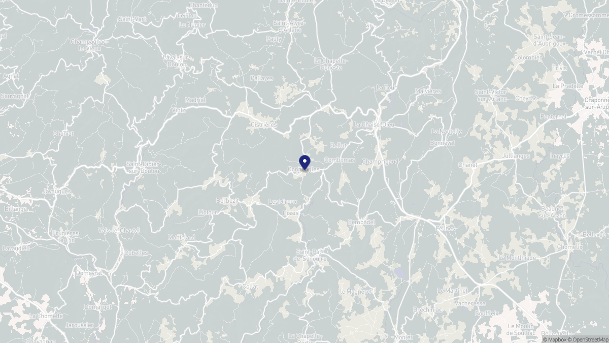 Aperçu cartographique de Connangles, centré sur la commune