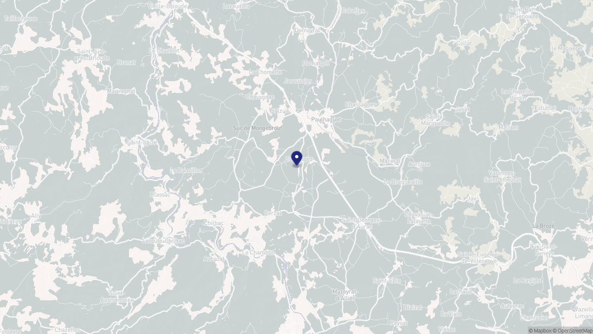 Aperçu cartographique de Couteuges, centré sur la commune