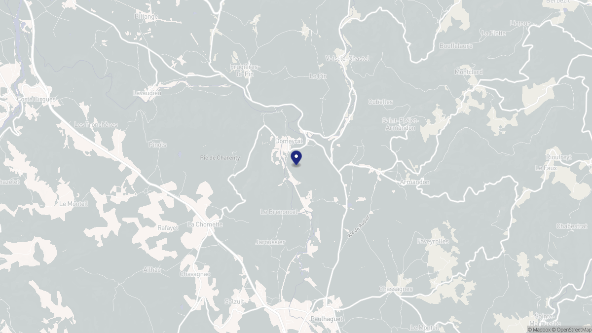 Aperçu cartographique de Domeyrat, centré sur la commune