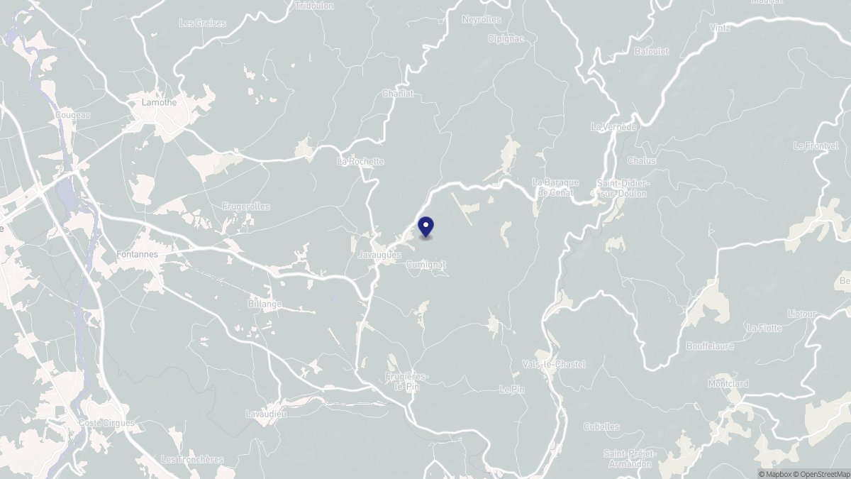 Aperçu cartographique de Javaugues, centré sur la commune