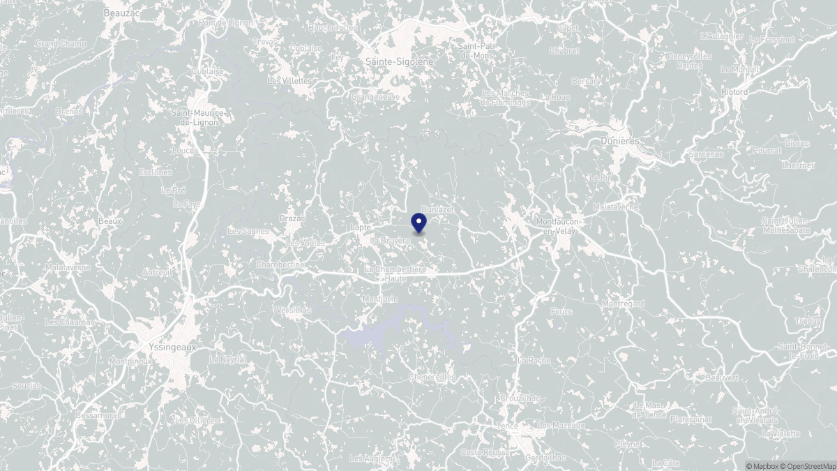 Aperçu cartographique de Lapte, centré sur la commune