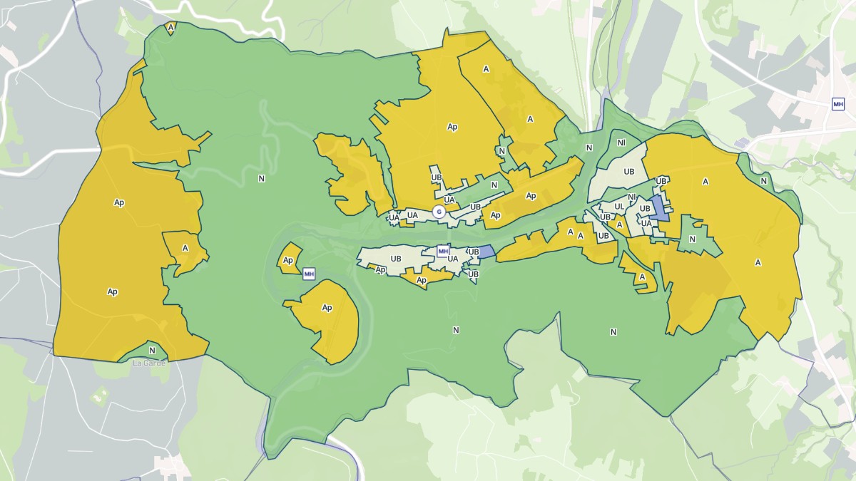 Aperçu cartographique de Lavoûte-sur-Loire, centré sur la commune