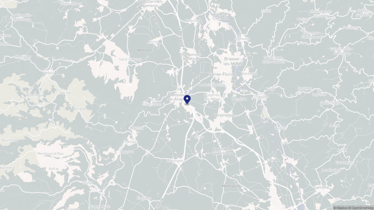 Aperçu cartographique de Lempdes-sur-Allagnon, centré sur la commune