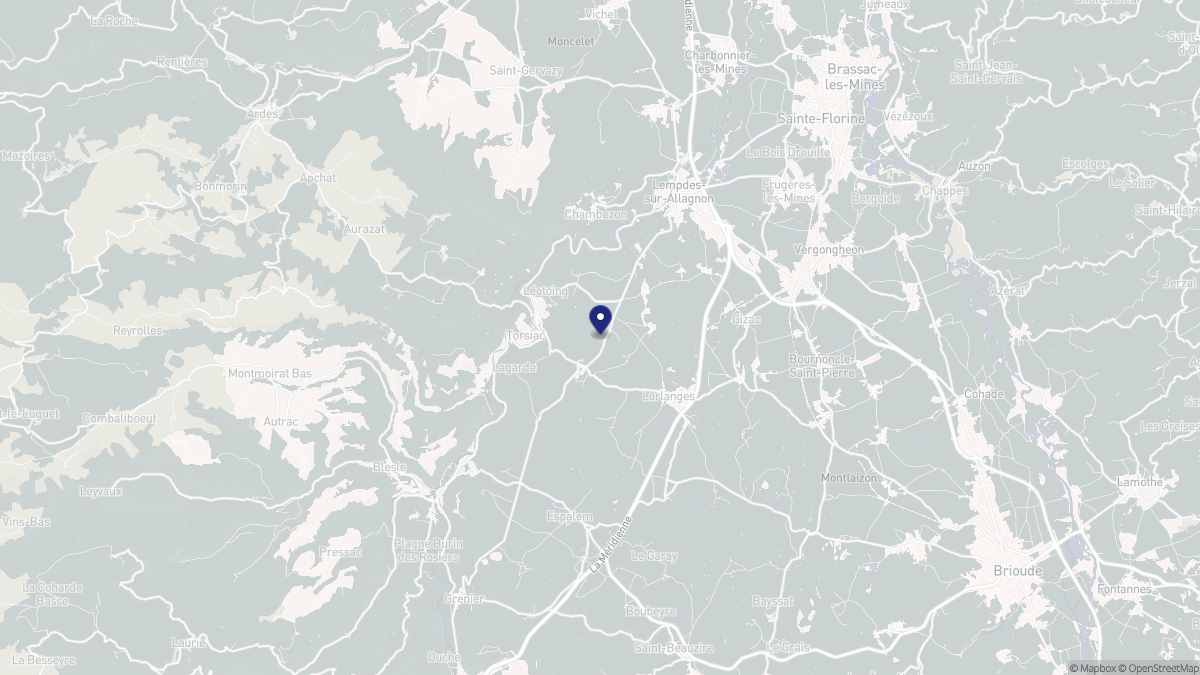 Aperçu cartographique de Léotoing, centré sur la commune