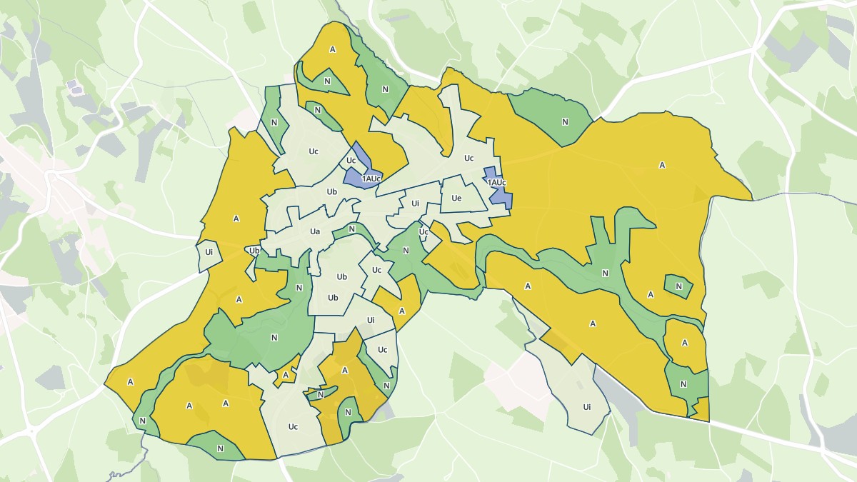 Aperçu cartographique de Montfaucon-en-Velay, centré sur la commune