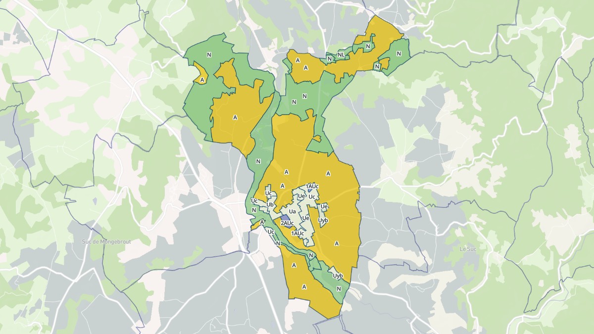 Aperçu cartographique de Paulhaguet, centré sur la commune
