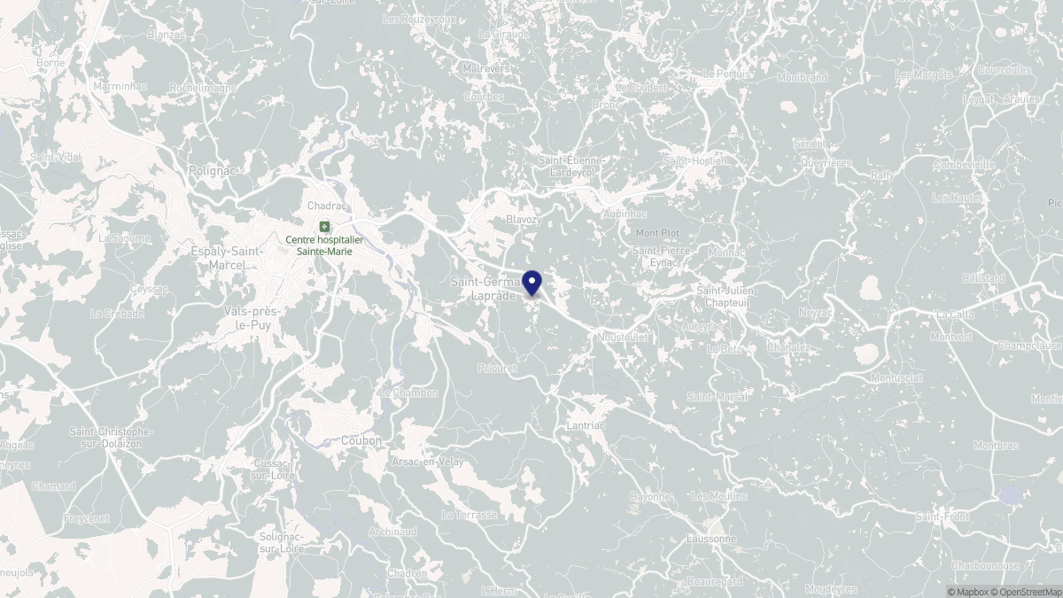 Aperçu cartographique de Saint-Germain-Laprade, centré sur la commune