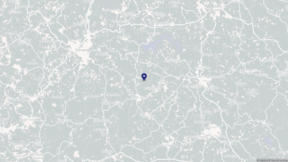 Aperçu cartographique de Saint-Jeures, centré sur la commune