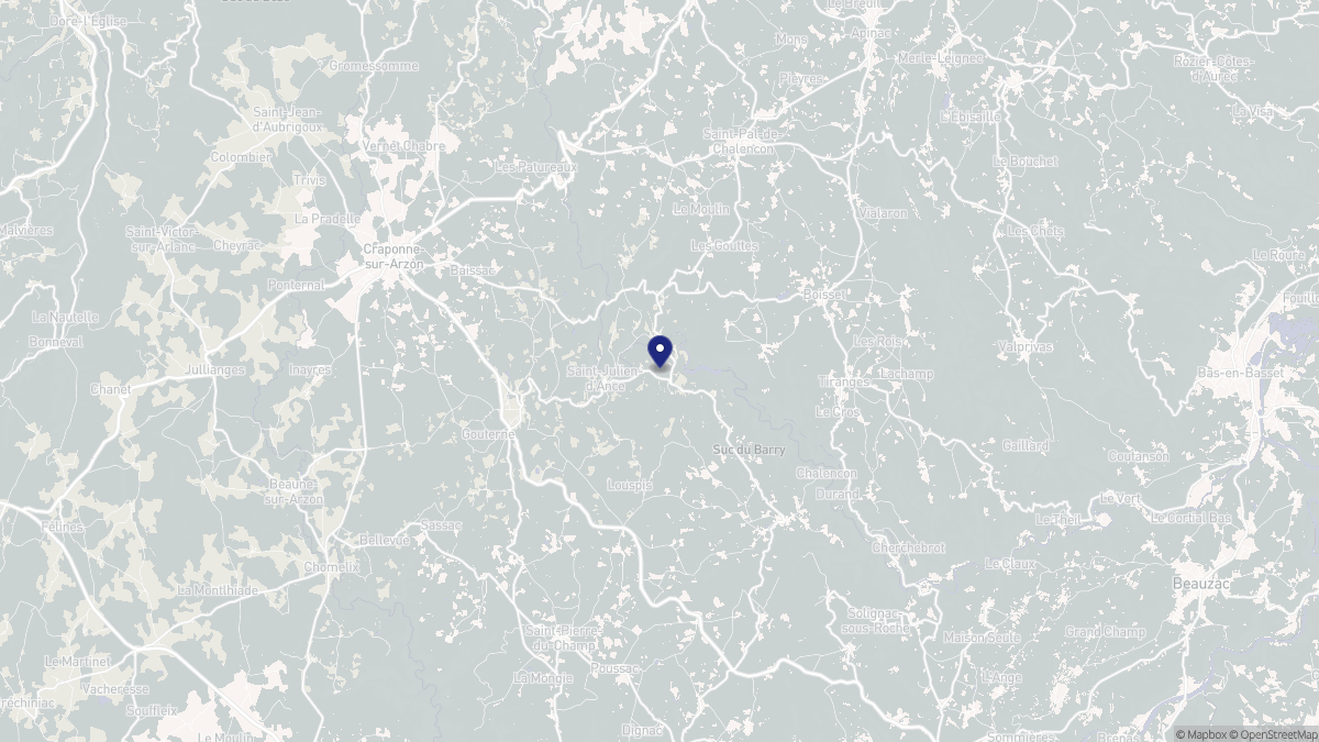 Aperçu cartographique de Saint-Julien-d'Ance, centré sur la commune