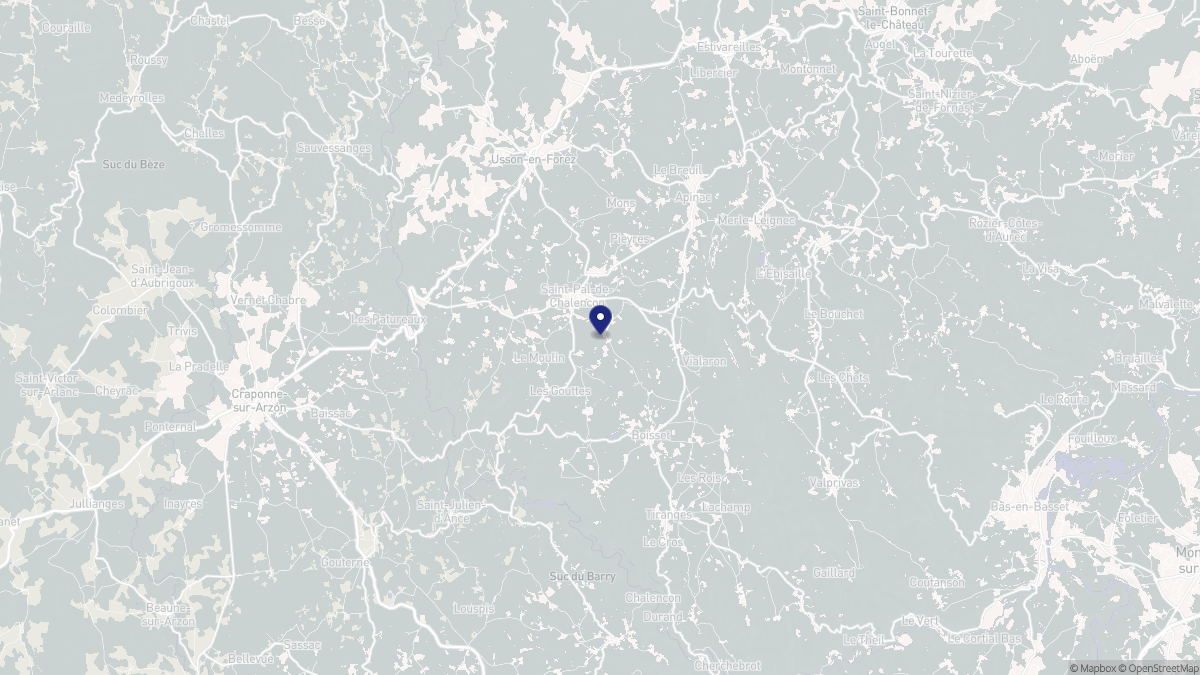 Aperçu cartographique de Saint-Pal-de-Chalencon, centré sur la commune