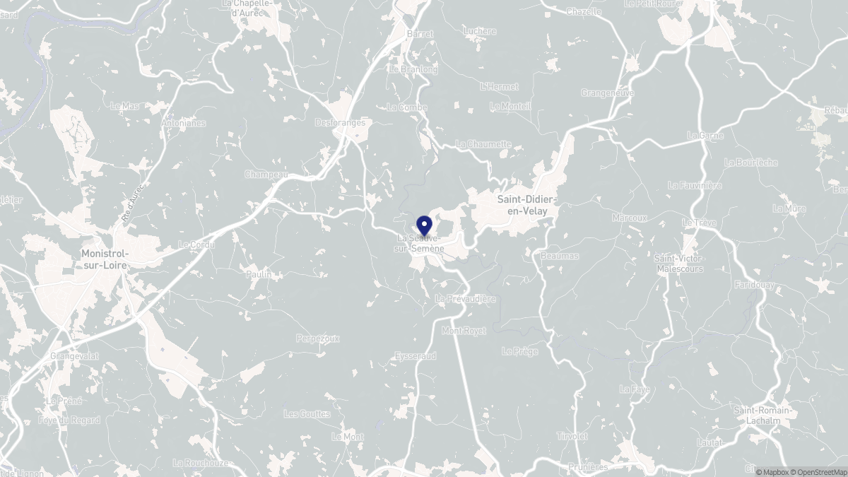 Aperçu cartographique de La Séauve-sur-Semène, centré sur la commune