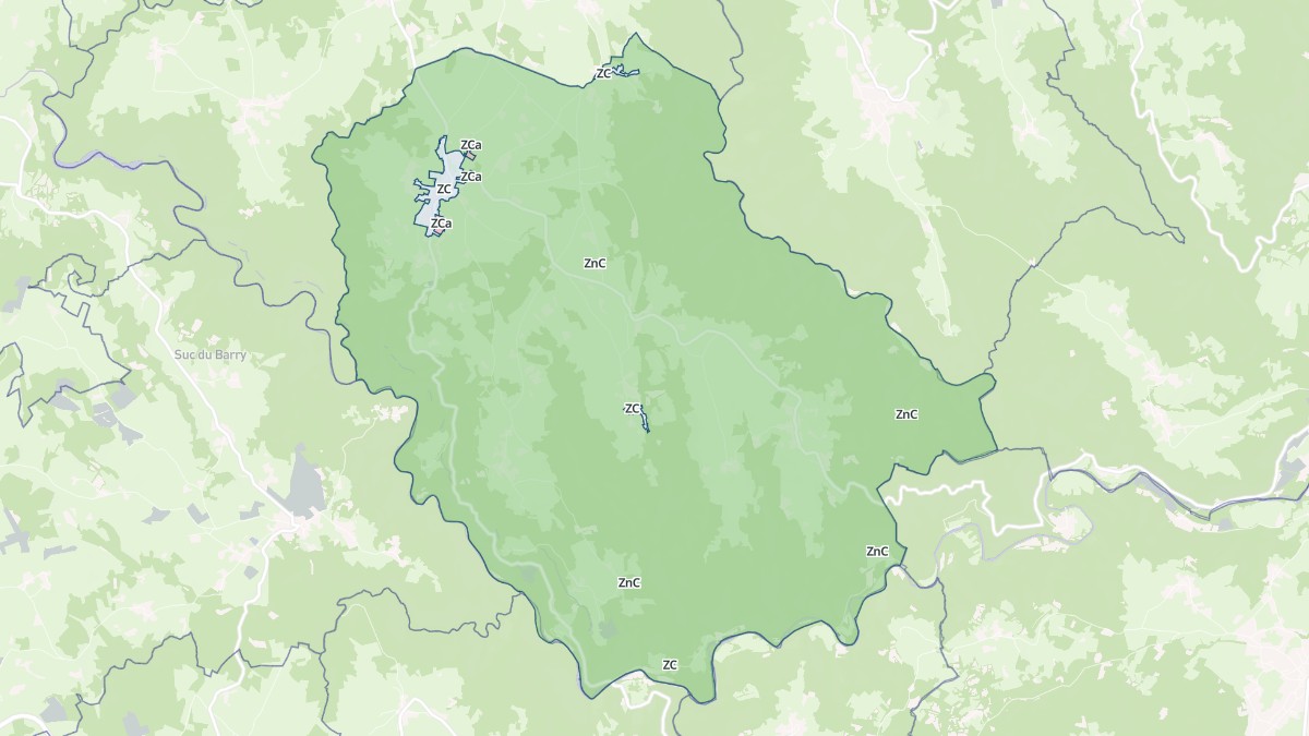 Aperçu cartographique de Tiranges, centré sur la commune