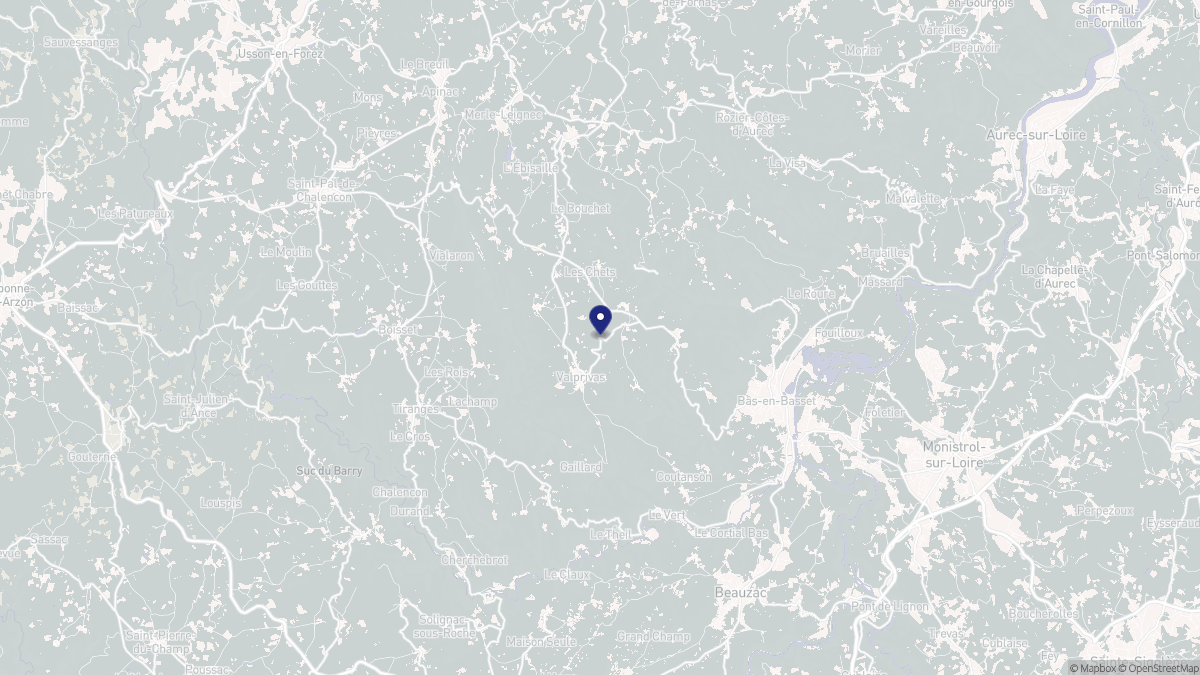 Aperçu cartographique de Valprivas, centré sur la commune