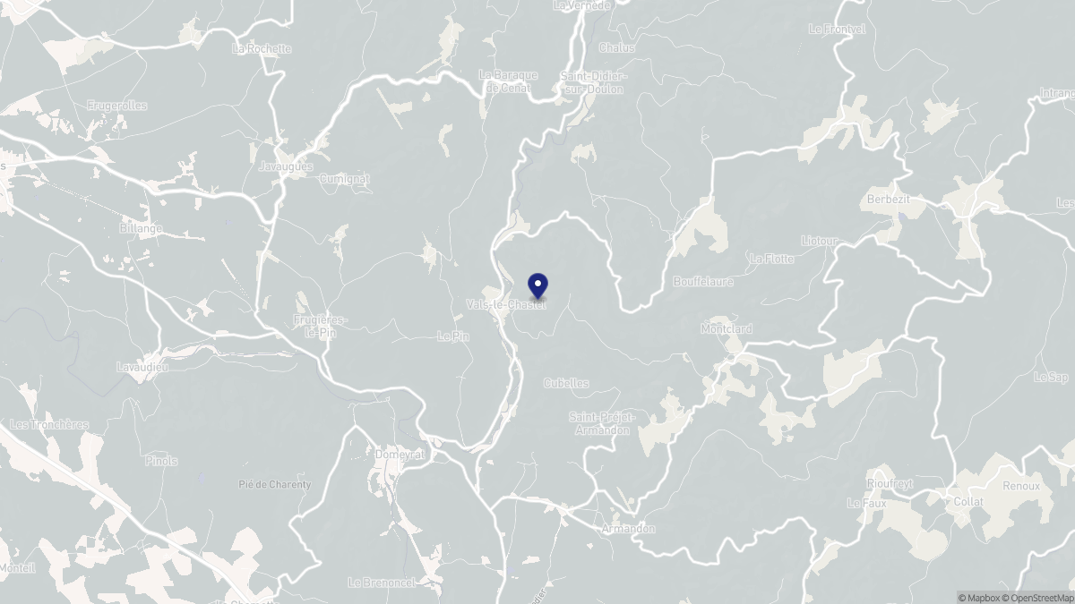 Aperçu cartographique de Vals-le-Chastel, centré sur la commune