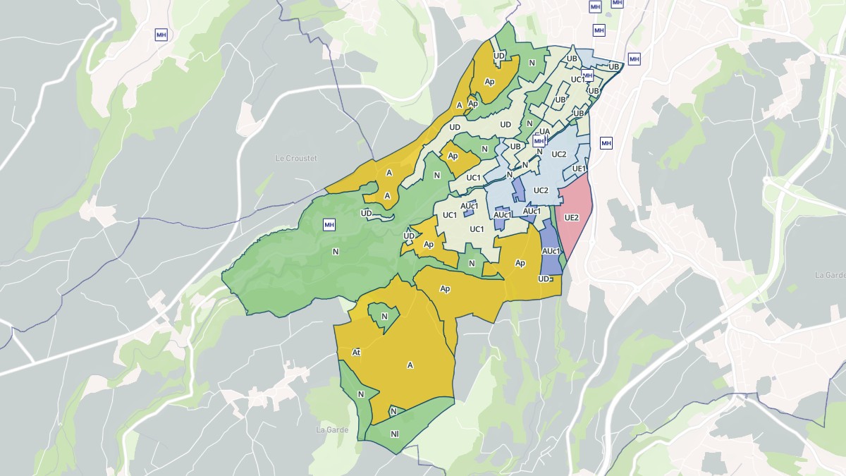 Aperçu cartographique de Vals-près-le-Puy, centré sur la commune