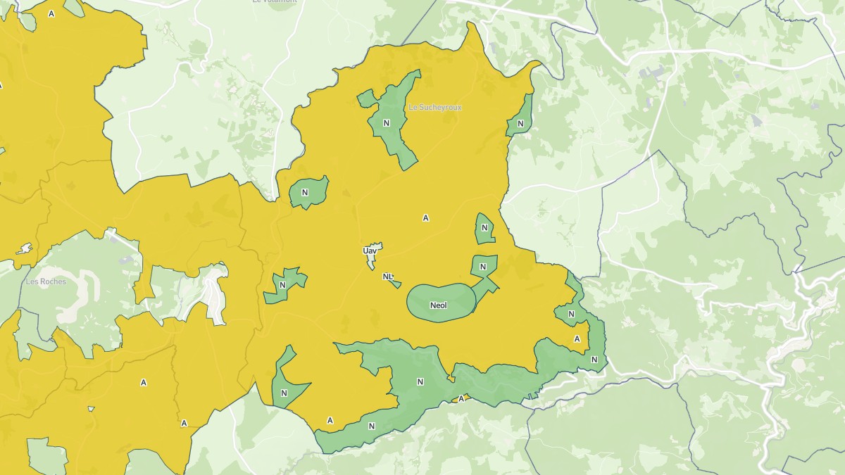 Aperçu cartographique de Les Vastres, centré sur la commune