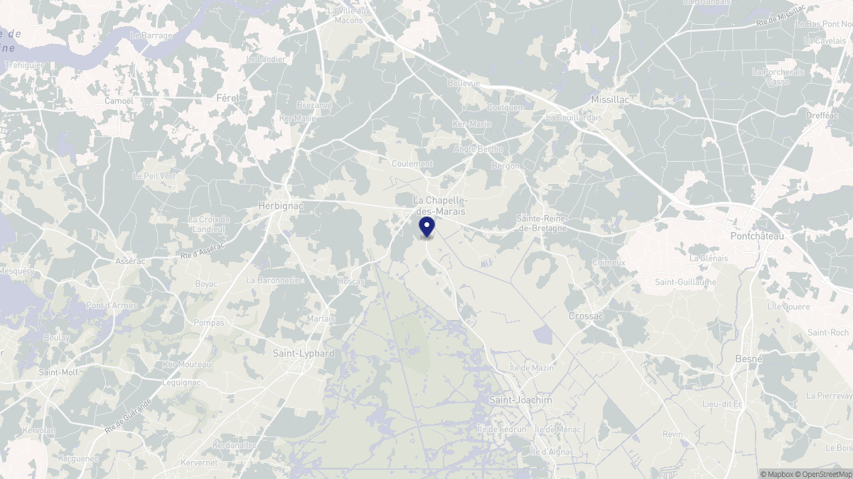 Aperçu cartographique de La Chapelle-des-Marais, centré sur la commune