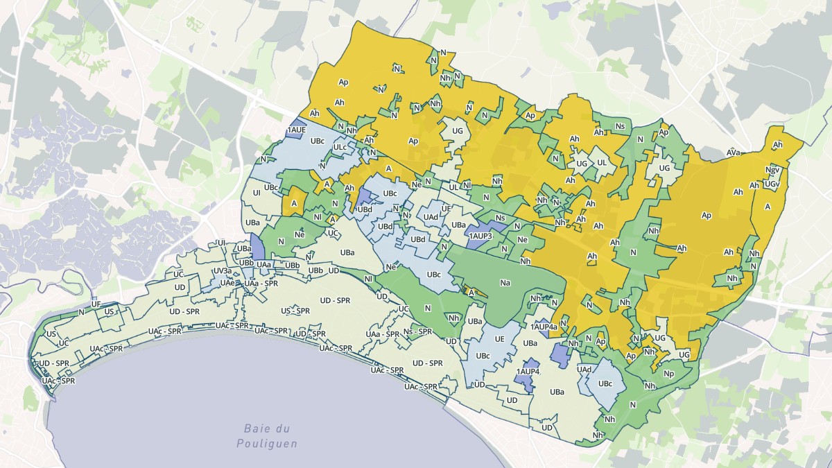 Aperçu cartographique de La Baule-Escoublac, centré sur la commune