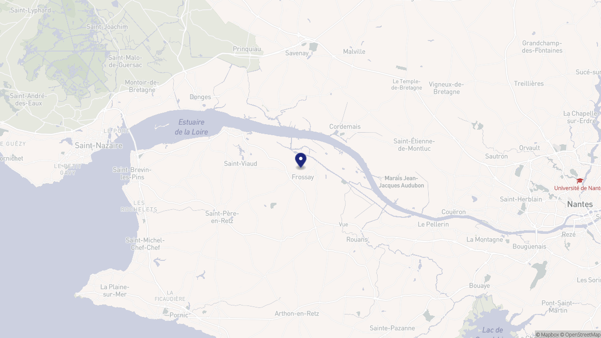 Aperçu cartographique de Frossay, centré sur la commune