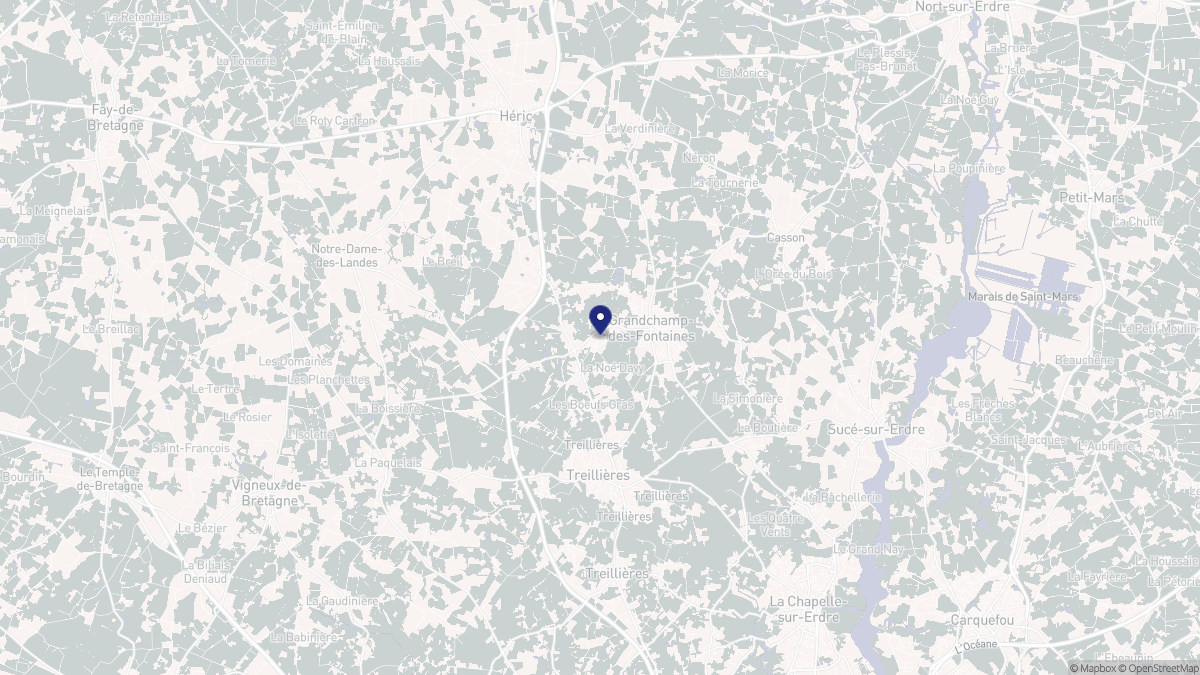 Aperçu cartographique de Grandchamp-des-Fontaines, centré sur la commune