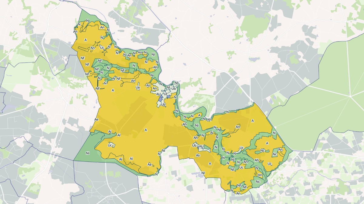 Aperçu cartographique de Guenrouet, centré sur la commune