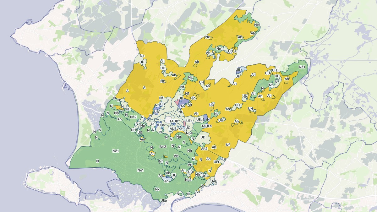 Aperçu cartographique de Guérande, centré sur la commune