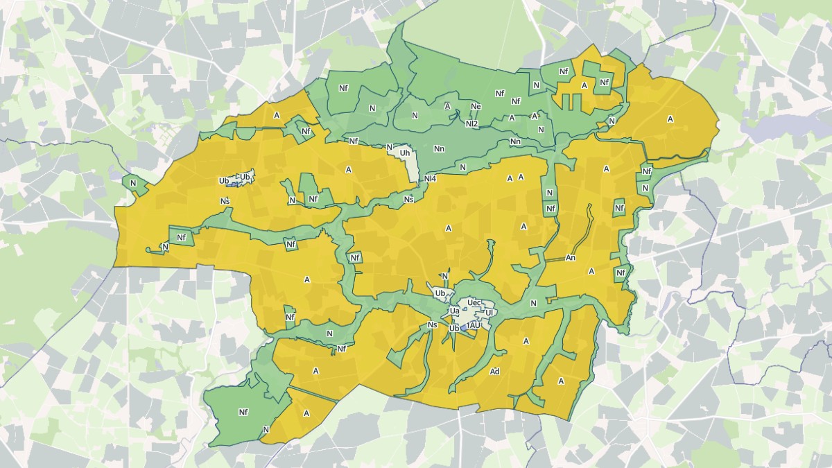 Aperçu cartographique de Joué-sur-Erdre, centré sur la commune