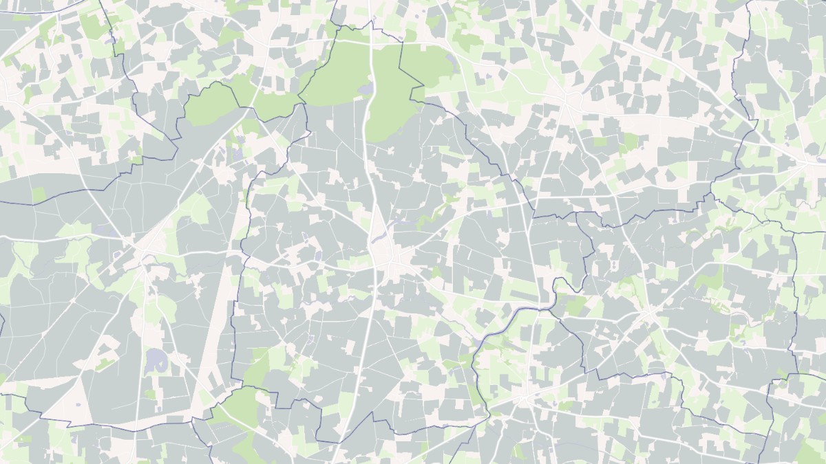 Aperçu cartographique de Moisdon-la-Rivière, centré sur la commune