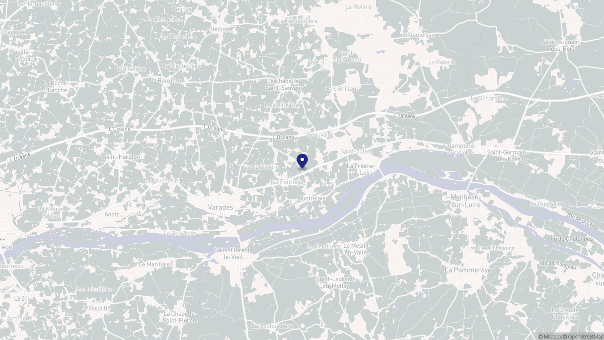 Aperçu cartographique de Montrelais, centré sur la commune