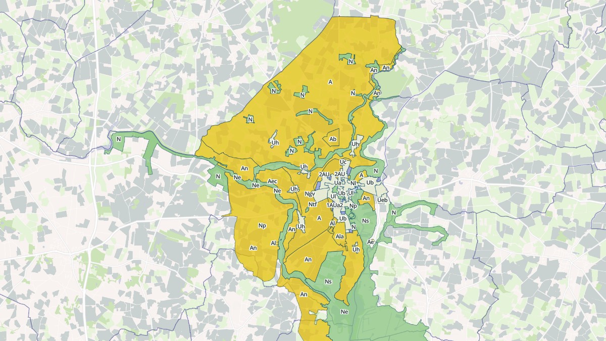 Aperçu cartographique de Nort-sur-Erdre, centré sur la commune