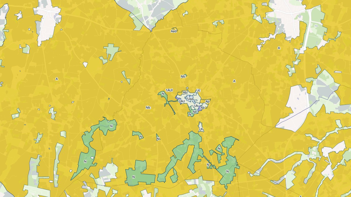 Aperçu cartographique de Notre-Dame-des-Landes, centré sur la commune