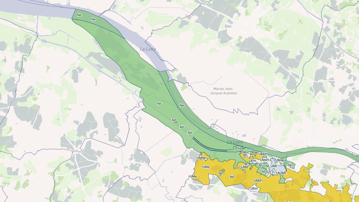Aperçu cartographique de Le Pellerin, centré sur la commune