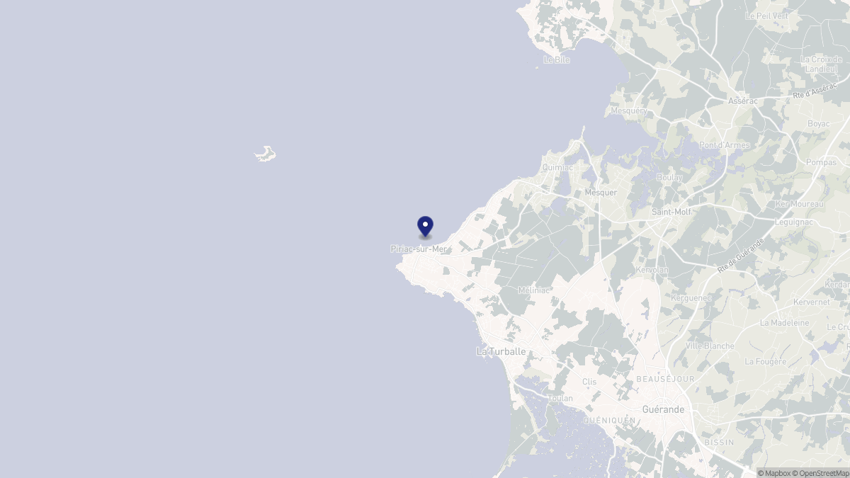 Aperçu cartographique de Piriac-sur-Mer, centré sur la commune