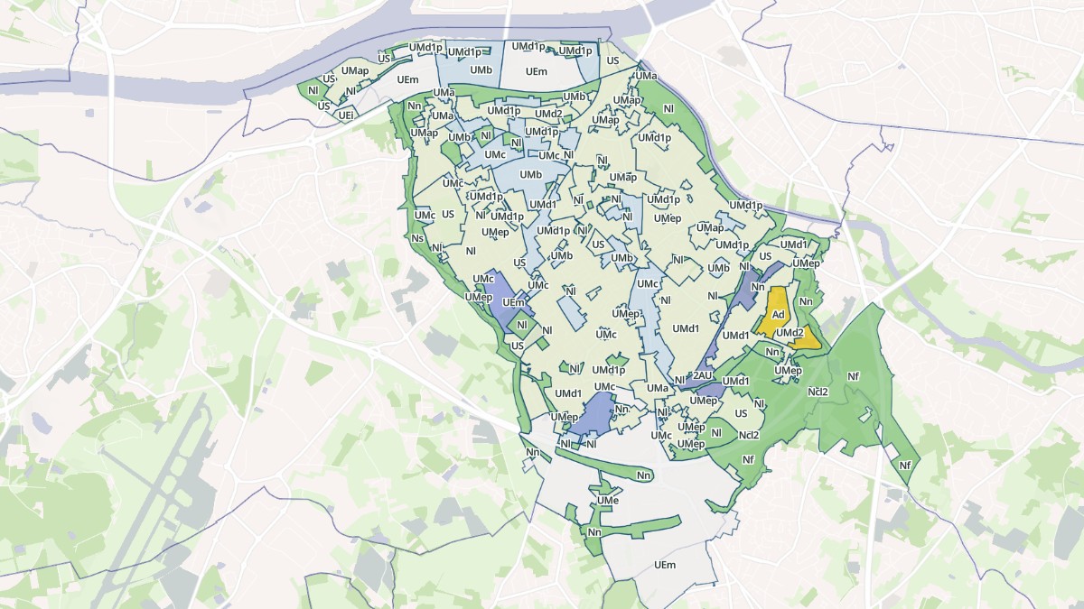 Aperçu cartographique de Rezé, centré sur la commune